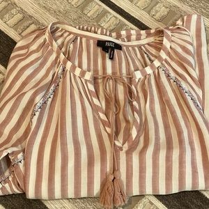 Paige boho coral and white boho blouse, excellent condition, size xs